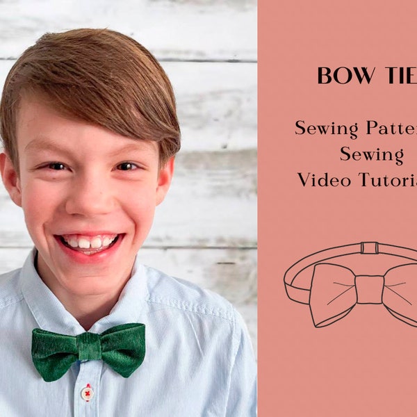 Bow Tie Sewing Pattern And Video Instructions,Bow Tie For Men,Bow Tie Boys,Bow Tie Toddler,Pre-Tied Bow Tie PDF,Bowtie Template