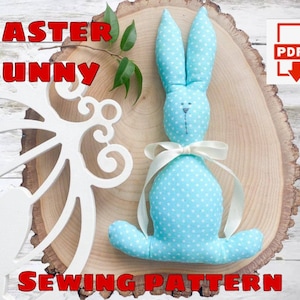 Diy Rabbit Toy Easter Sewing Project Stuffed Bunny Pattern DIY Decor For Easter Simple Pattern For Beginners Cute Bunny Rabbit