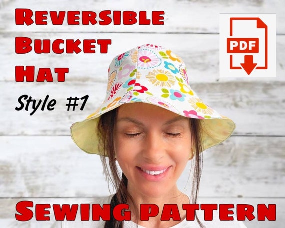 Reversible Bucket Hat Sewing Pattern and Instructions Super | Etsy