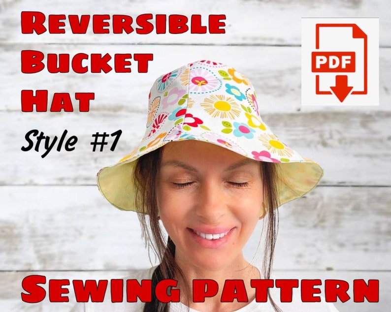 Reversible Bucket Hat Sewing Pattern and Instructions Super Etsy