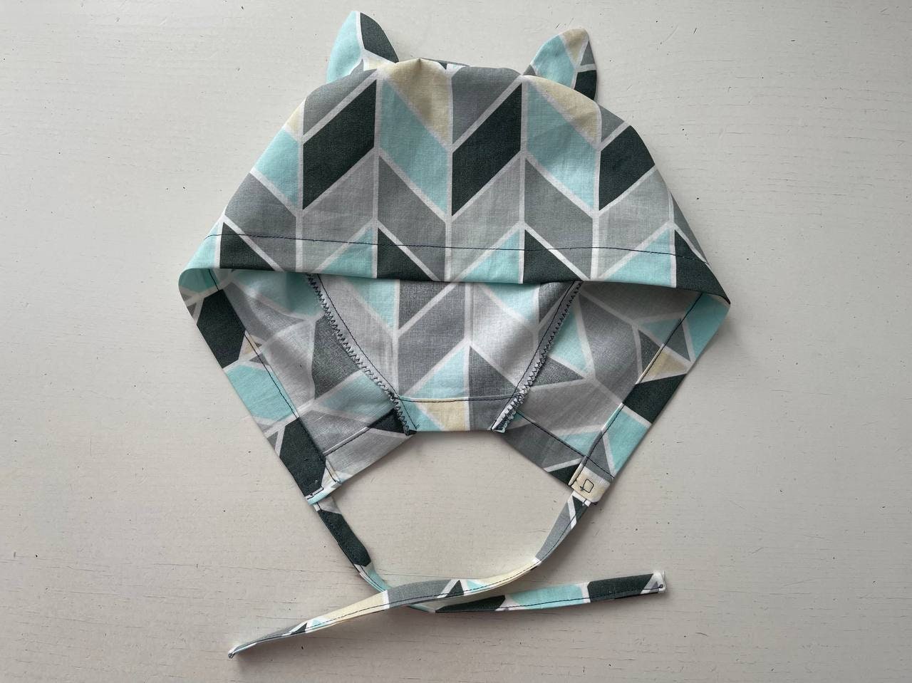 Scrub Cap Unisex With Cat Ears Pattern Scrub Cap With Ties Etsy