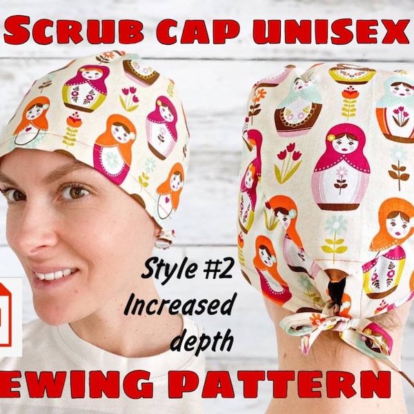 Scrub Cap Pattern With Elastic Etsy