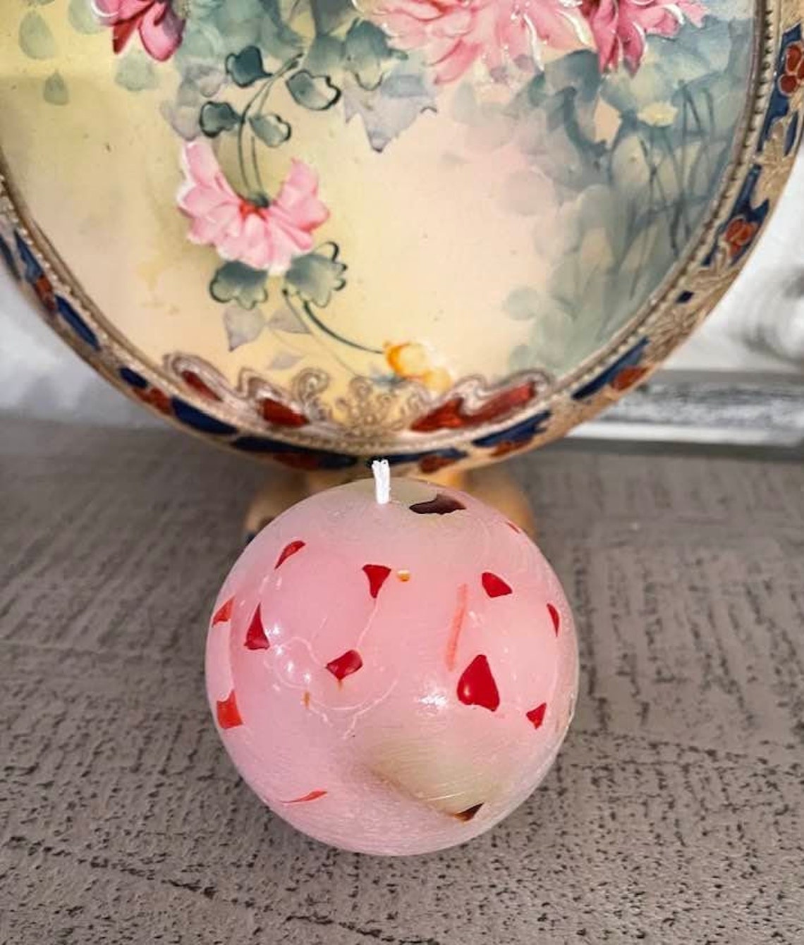 Decorative Sphere Candle Cinnamon Scented Bomb Red and Pink Etsy