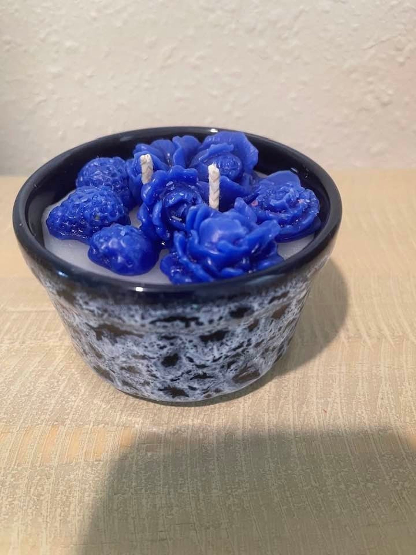 Lilac Paraffin Candle With Flowers Handcrafted Floral Gift Etsy