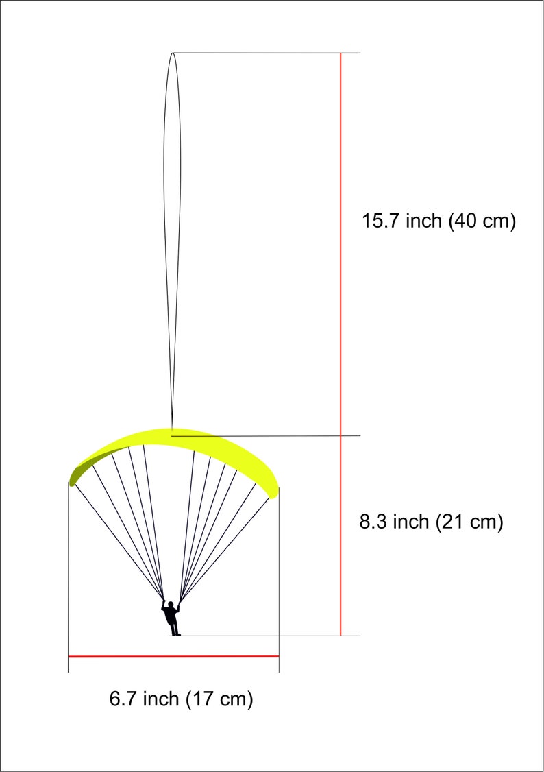 Paraglider PPG, Felt miniature, Mini Paraglider, small model, gift for sportsman, Felt Paraglider, Paragliding, Paramotoring. Gleitschirm image 9