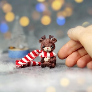 Custom micro Deer Dollhouse miniature Christmas reindeer. Doll pet reindeer . Mini animal. Collectible figurine. Friend gift.