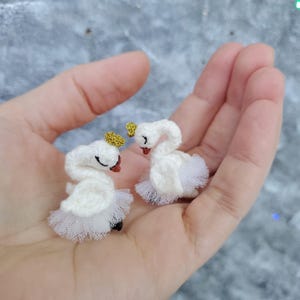 Custom Micro Swan in a ballet tutu. Doll pet swan. Mini birds. Collectible figurine. Friend gift. Gift for a ballerina