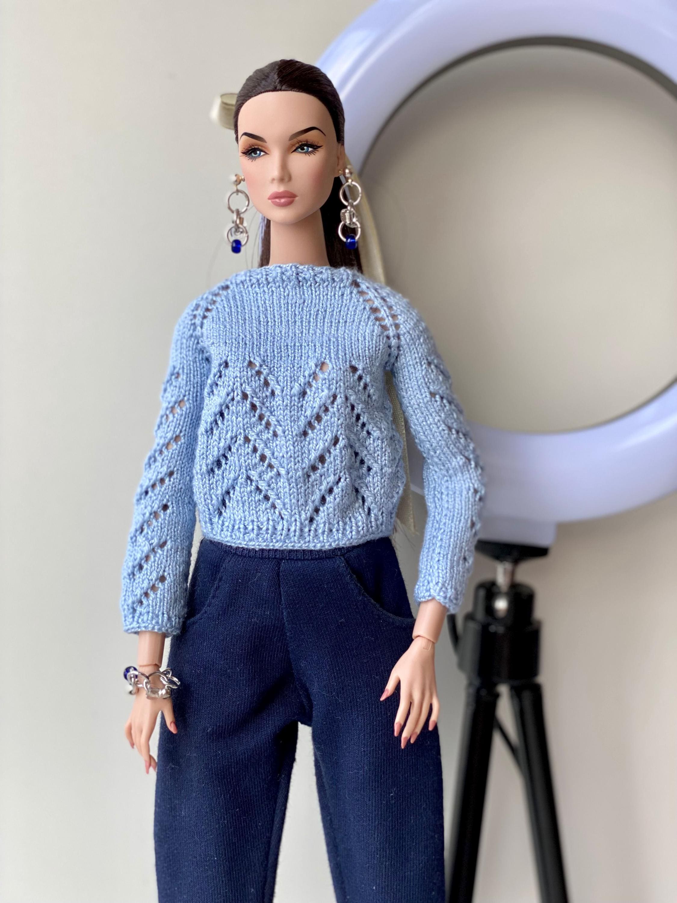 Blue Knitted Doll Sweater: Poppy Parker, Nu Face, Integrity Toys
