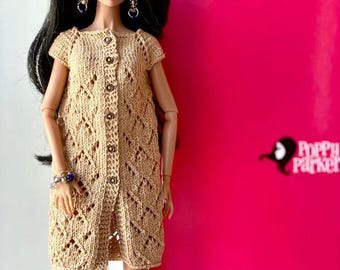 Beige Knitted Dress for 12 Inch Poppy Parker, Fashion