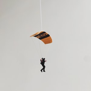 Skydiver Mini felt ornament. Felt miniature. Christmas Tree Ornament. Skydiver car decor