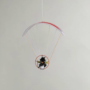Paraglider PPG, Felt miniature, Mini Paraglider, small model, gift for sportsman, Felt Paraglider, Paragliding, Paramotoring. Gleitschirm image 6