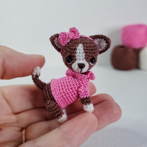 Benutzerdefinierte Micro Chihuahua Puppenhaus Miniatur winziger Hund. Puppe Haustier Welpe. Minitier, Taschentier. Sammler Figur. Freund Geschenk.