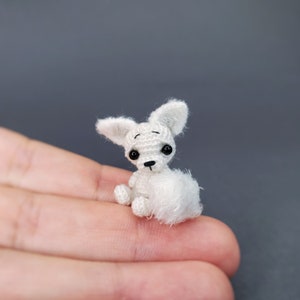 Custom micro White Fennec Fox Dollhouse miniature tiny fox fennec . Doll pet fox fennec. Mini animal. Collectible figurine. Friend gift.