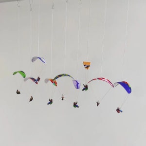 Paraglider PG open harness Felt miniature Car and Interior decor, hanging ornament. paraglider souvenir zdjęcie 3