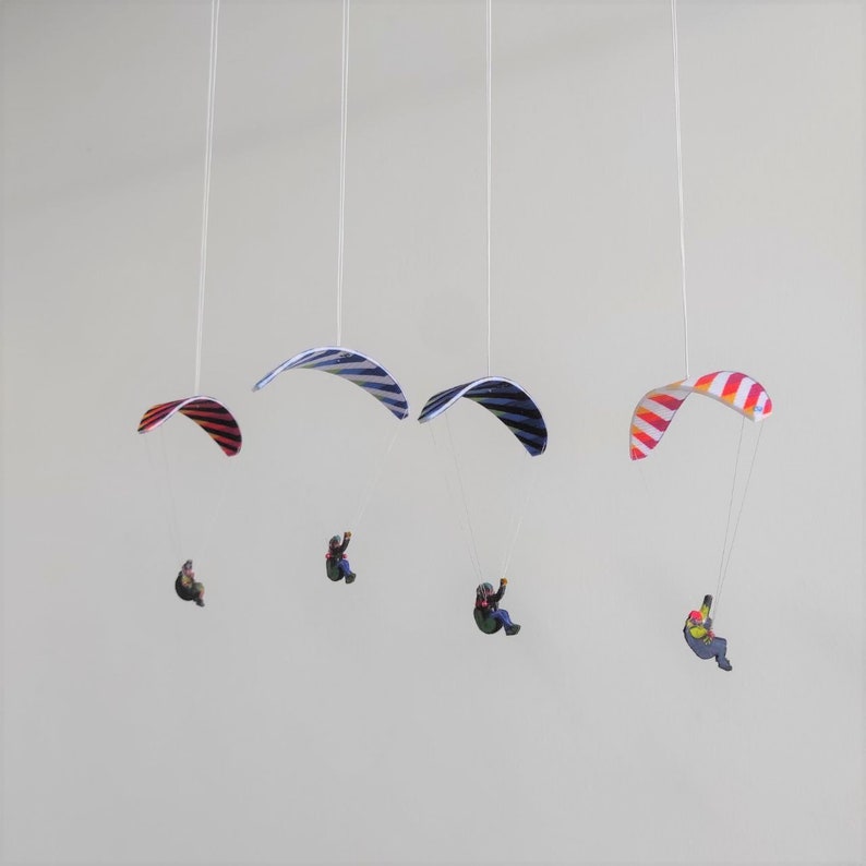 Paraglider PG open harness Felt miniature Car and Interior decor, hanging ornament. paraglider souvenir image 4