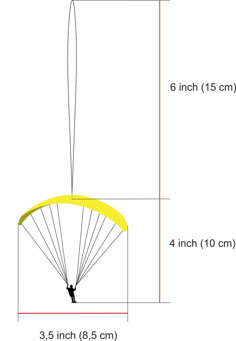 Paraglider PG offener Gurt Filz Miniatur Auto und Innendekor, Hängeornament. Gleitschirm Andenken Bild 10