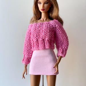 Knitted trend top for 12 inch Poppy Parker, Fashion Royalty, Nu Face, Integrity Toys, Mizi JHD Fashion dolls and 1/6 scale dolls