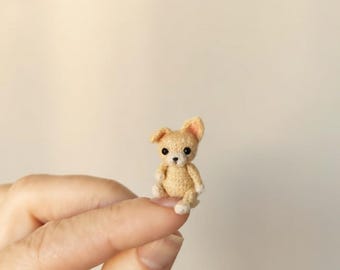 Custom Crochet Miniature Dog: Tiny Dollhouse Pet Figurine