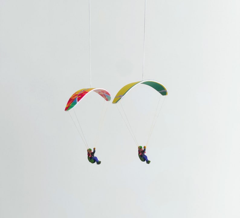 Paraglider PG open harness Felt miniature Car and Interior decor, hanging ornament. paraglider souvenir image 2