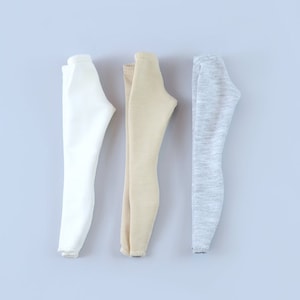 Leggings set for Barbie Curvy dolls: - milk - beige - gray mélange. Outfit for doll. High quality doll clothes