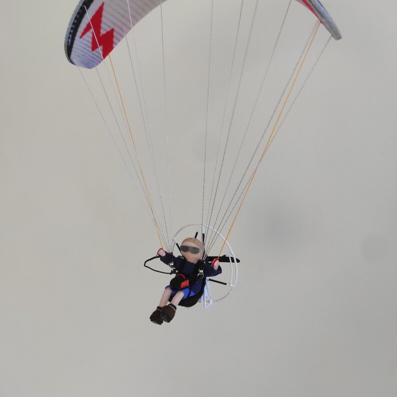 Paraglider PPG, Felt miniature, Mini Paraglider, small model, gift for sportsman, Felt Paraglider, Paragliding, Paramotoring. Gleitschirm image 7