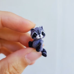 Custom micro Opossum or Raccoon Dollhouse miniature tiny Possum. Doll pet  raccoon. Mini animal. Collectible figurine. Friend gift.