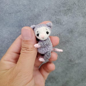 Custom mini Opossum  Dollhouse miniature tiny Possum. Doll pet. Mini animal. Collectible figurine. Friend gift.
