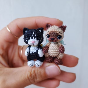 Mini gatito personalizado Dollhouse miniatura gato diminuto. Gatito mascota muñeca. Minianimales. Figura coleccionable. Regalo de amigo.