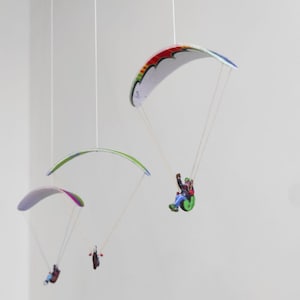 Paraglider PG open harness Felt miniature Car and Interior decor, hanging ornament. paraglider souvenir zdjęcie 6