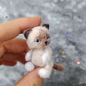 Custom mini Kätzchen Puppenhaus Miniatur kleine Katze. Puppe Haustier Kätzchen. Minitier. Sammler Figur. Freundschaftsgeschenk.