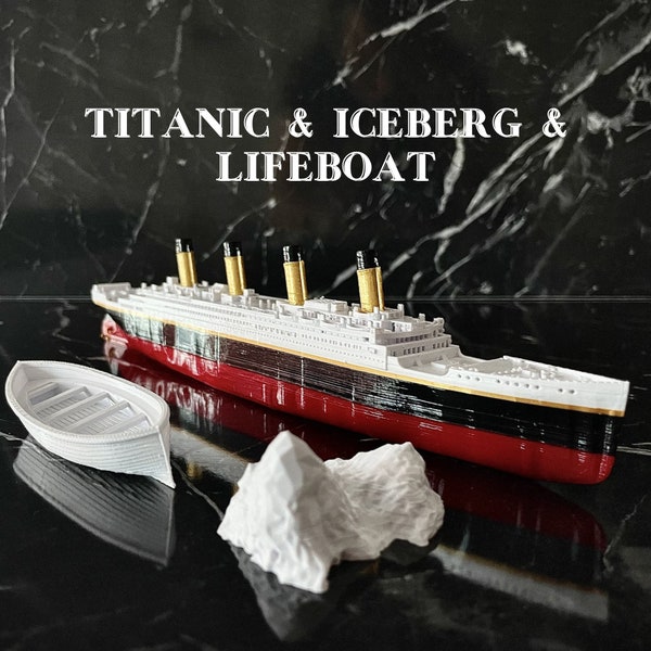 Rms Titanic, Iceberg, and Lifeboat Model Trio - Commemorate History in Miniature, Christmas Gift, Titanic set, Titanic Toy