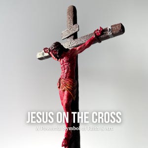 Jesus on the Cross – 3D Printed & Hand-Painted | Faith-Inspired Decor | Catholic Wall Art | Perfect Easter or Baptism Gift