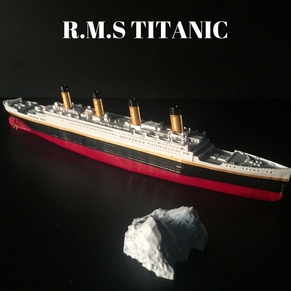 Modèle Rms Titanic et réplique imprimée en 3D très détaillée Iceberg