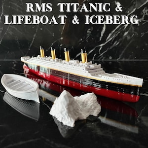Rms Titanic Model Iceberg and Lifeboat Model Trio - Commemorate History in Miniature, Christmas Gifts, Titanic set, Titanic Toy For Kids