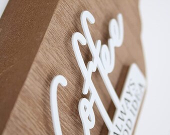 Wooden Small Coffee Sign for Counter top Decoration, Cute Coffee Sign for Kitchen, Coffee Bar or on Coffee Machine