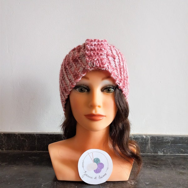 Headband, bandeau, lainage tricoté main