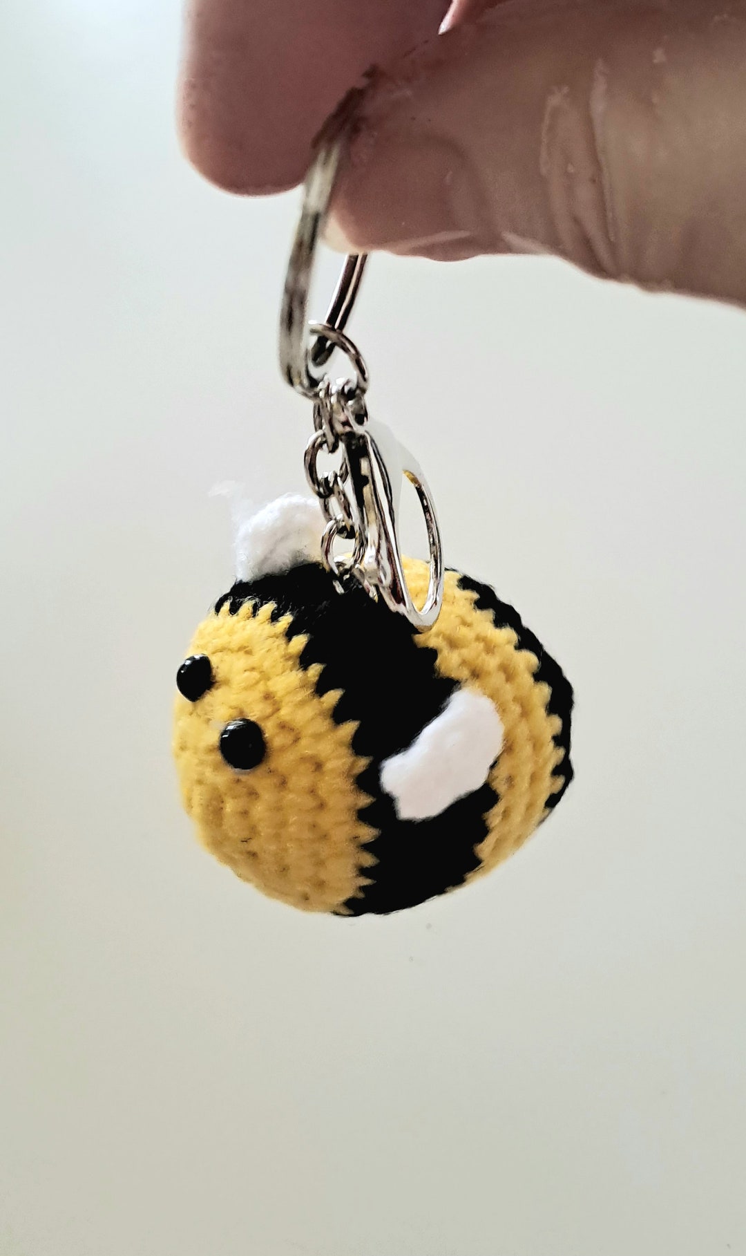 Hand Crocheted Little Bee Key Ring - Etsy