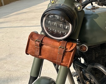 Borse da sella per moto, borsa laterale vintage in pelle, strumento in pelle per organizer per attrezzi, borsa per attrezzi in pelle, miglior regalo per lui