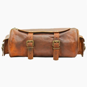Motorcycle saddle bags, vintage leather pannier bag, tool organizer in leather, storage solution for tools, an excellent gift for him.
