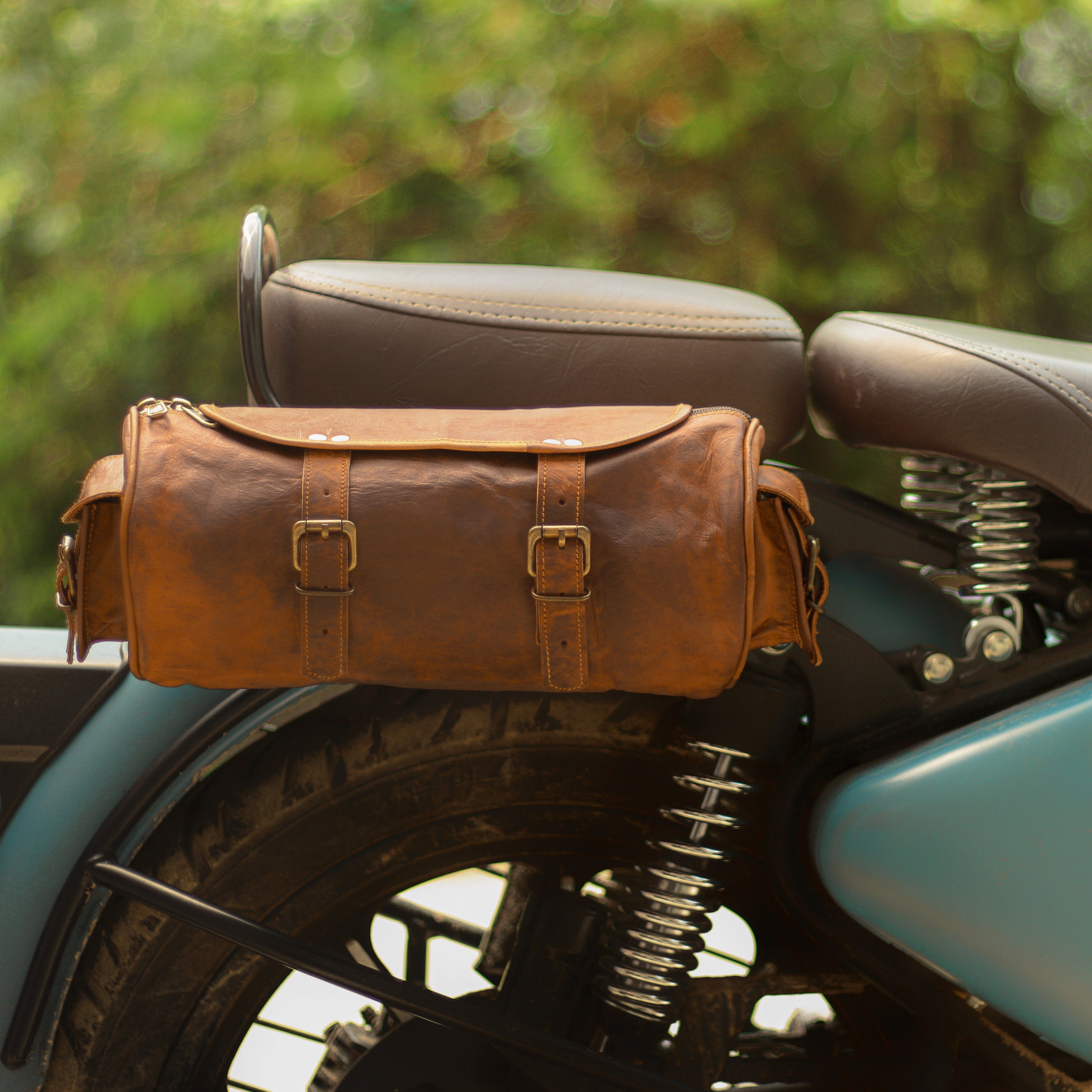 Sacoches Moto Cuir Vintage Parry's - 2 Sacoches Selle Cuir, Style Anglais