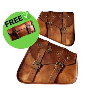 Leather Saddlebags Motorcycle Pouch Brown Two Bags Panniers Saddle Bags For Sportscasters Leather bike bag best gift for boy