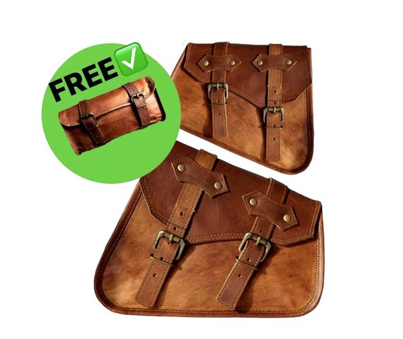 Prix 2025 | Pochette latérale de moto en cuir marron