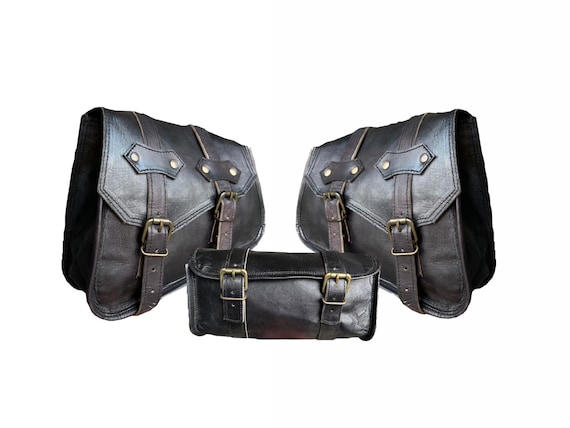 Leather Saddlebags Motorcycle Pouch Black Two Bags Panniers Saddle Bags for Sportscasters Leather Bike Bag Best Gift for Boy Etsy