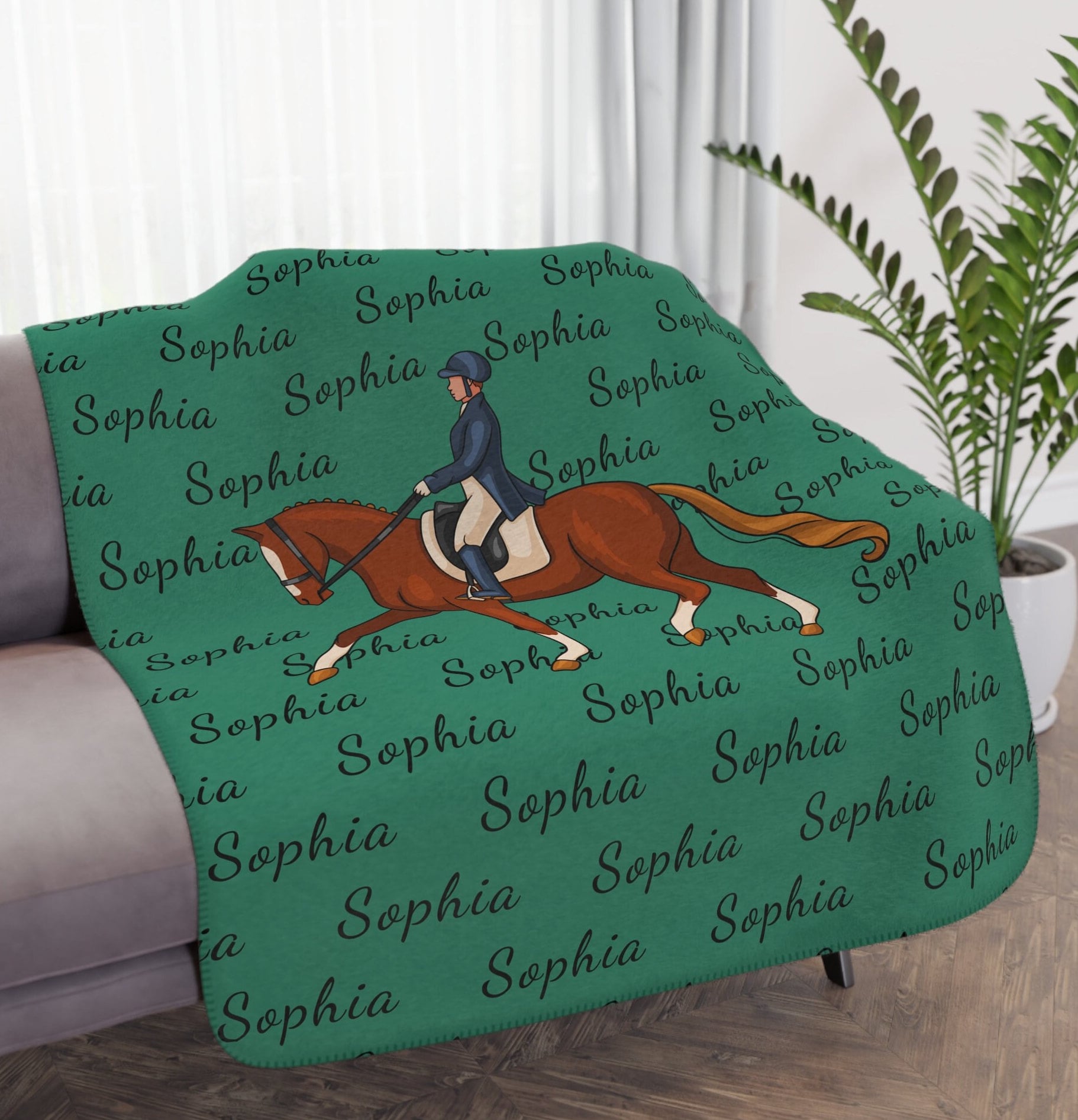 Horse Blanket Personalized, Custom Horse Blanket, Equestrian Blanket, Horse Lovers Gift, Horse Throw, Kids Name Blanket, Equine Art