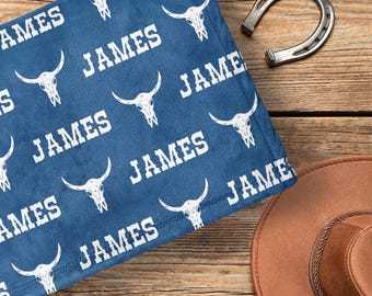 Personalized Western Blanket: Cowboy Nursery Decor, Kids Gift