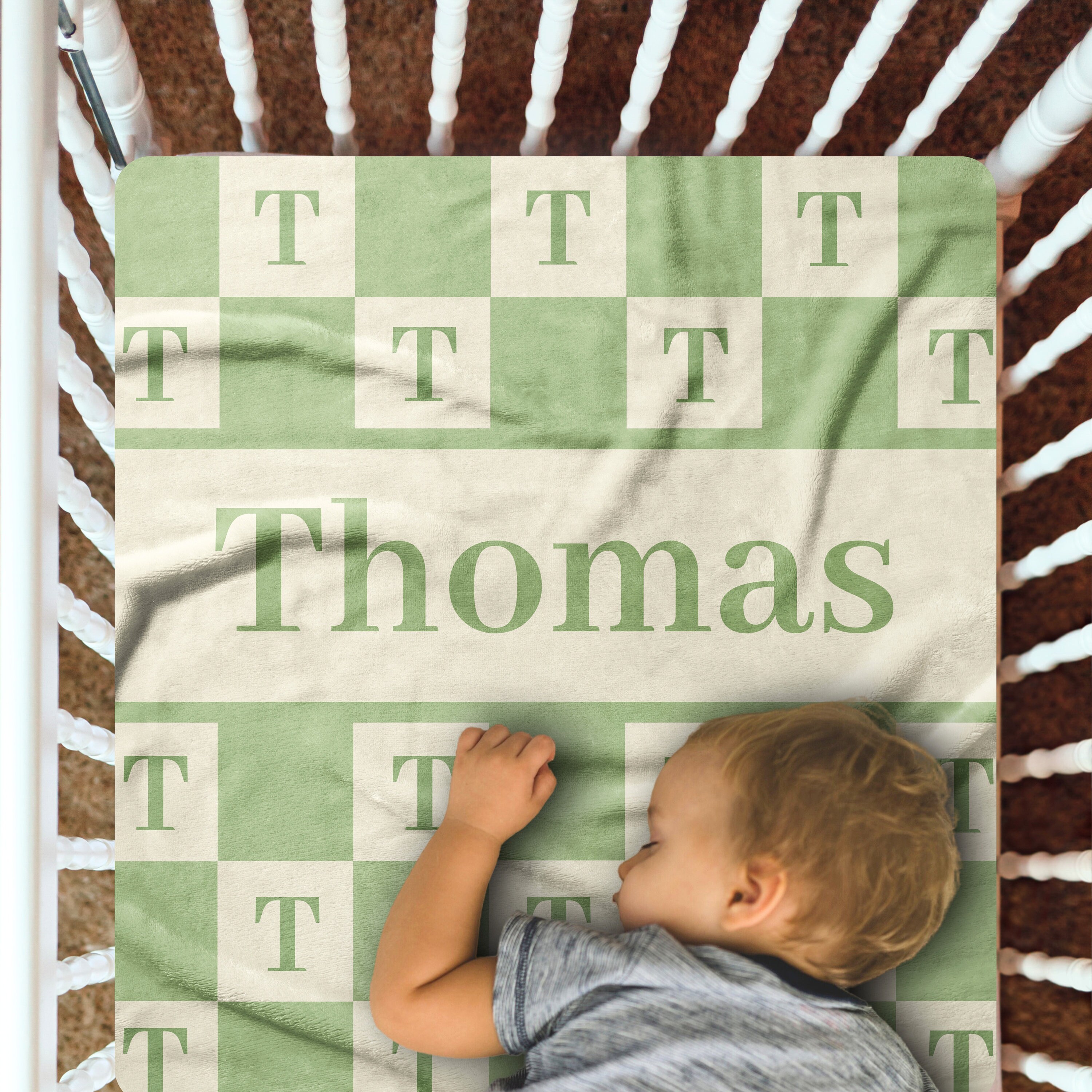 Checkered Personalized Blanket Monogrammed, Baby Blanket, Checkered