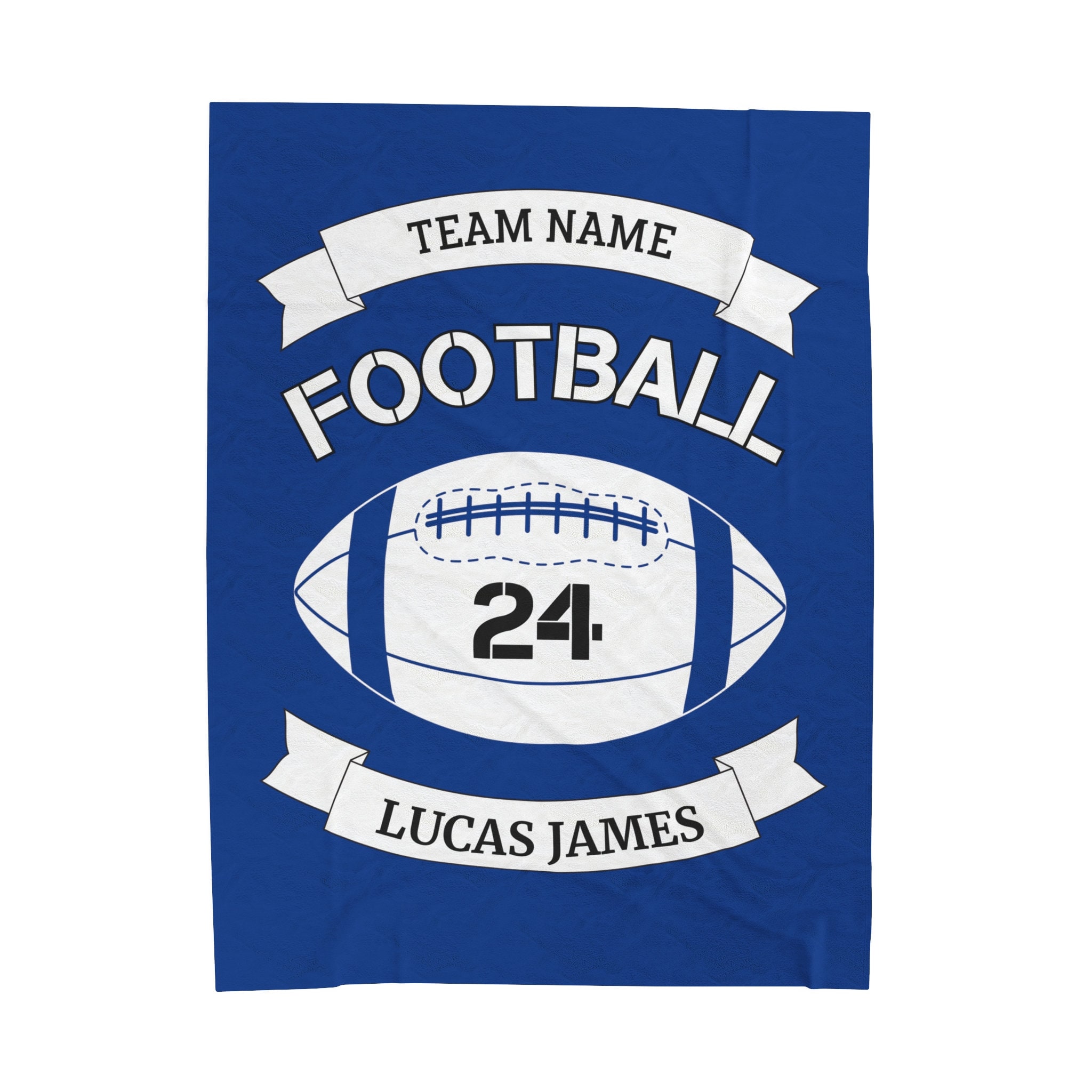 Custom Name Football Blanket, Personalized Football Throw Blanket for Son, Gift for Football Lover Sports Name Middle Name Receiving Blanket