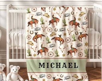 Personalized Cowboy Baby Blanket: Western Nursery Decor