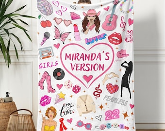 Manta personalizada de estrella del pop: decoración rosa para habitación de niña, regalo para amantes de la música