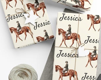Personalized Equestrian Wrapping Paper: Horse Lover Gift Wrap